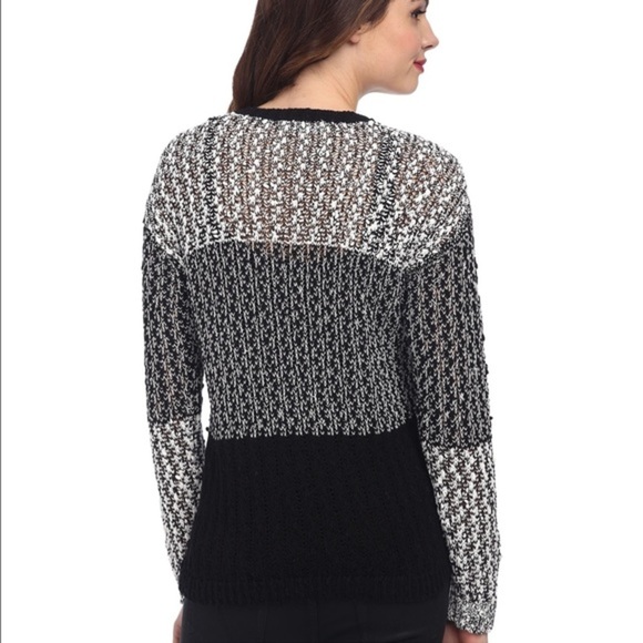 Two by Vince Camuto black and grey knit striped sweater - Picture 2 of 5